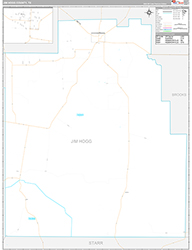 Jim Hogg County Wall Map Premium Style 2026